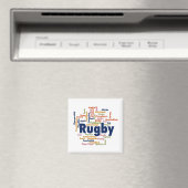 Rugby Word Cloud Magneet (Insitu (Vaatwasser))