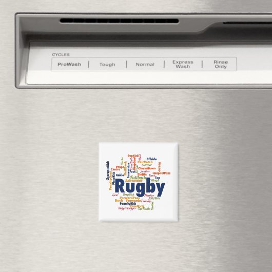 Rugby Word Cloud Magneet (Insitu (Vaatwasser))