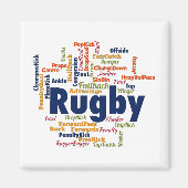 Rugby Word Cloud Magneet (Voorkant)