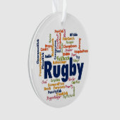 Rugby Word Cloud Ornament (voorkant)