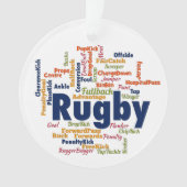 Rugby Word Cloud Ornament (voorkant)