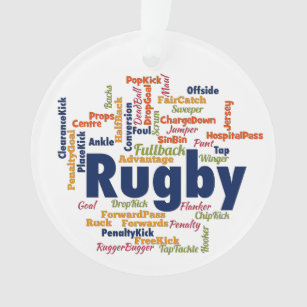 Rugby Word Cloud Ornament