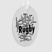 Rugby Word Cloud Ornament (voorkant)