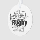 Rugby Word Cloud Ornament (voorkant)
