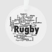 Rugby Word Cloud Ornament (voorkant)