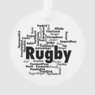 Rugby Word Cloud Ornament