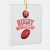 Rugby World Cup Logo met verkeerde balplaatsing Keramisch Ornament (Rechts)