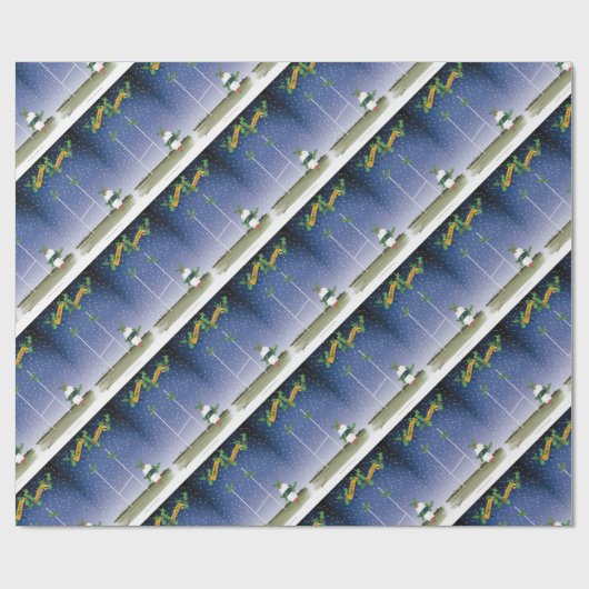 rugby xmas cadeaupapier (Vlak)