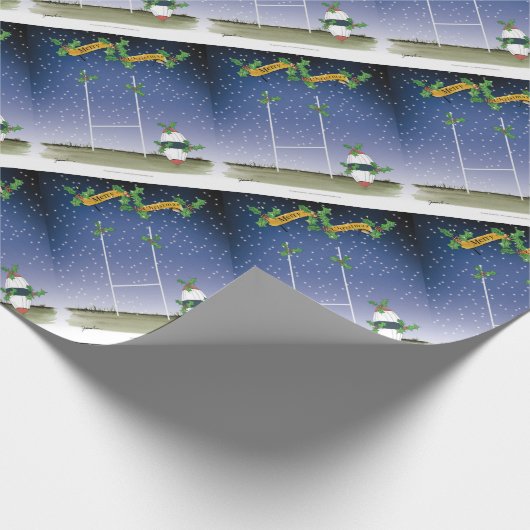 rugby xmas cadeaupapier (Hoek)