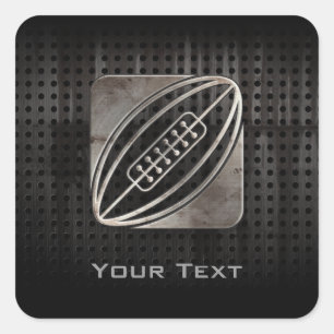 Rugby; zwart vierkante sticker