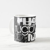 Rugby; Zwarte en donkergrijze strepen Koffiemok (Voorkant links)