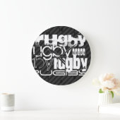 Rugby; zwarte en donkergrijze strepjes grote klok (Huis)