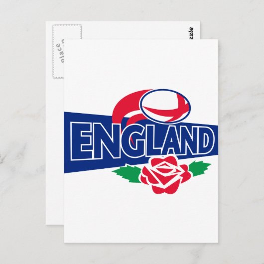 rugbybal engeland roos briefkaart (Voorkant / Achterkant)
