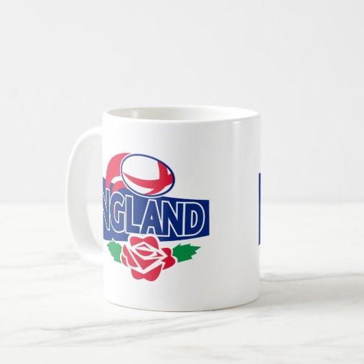 rugbybal engeland roos koffiemok (Voorkant links)