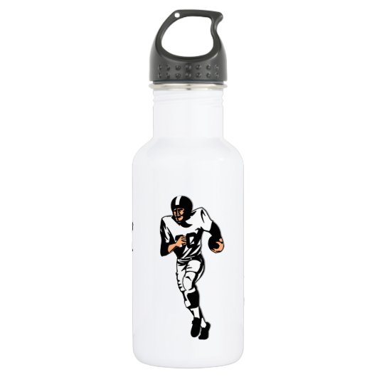 Rugbyende Voetbalspeler Persoonlijk Waterfles (Voorkant)