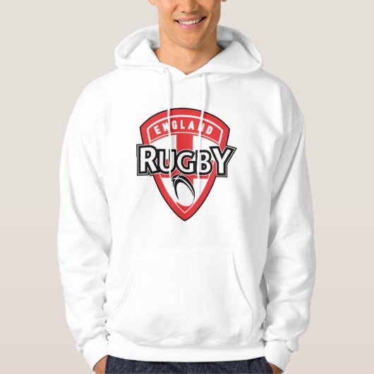 rugbykogelschild engelland onder de vlag hoodie (Voorkant)
