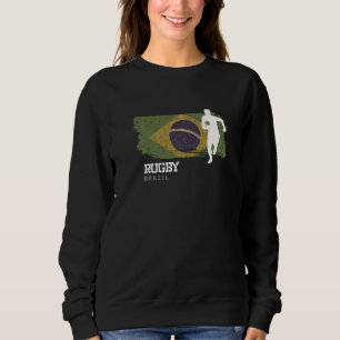 Rugbyspeler Brazilië Vlag Sport Bal Rugby Trui