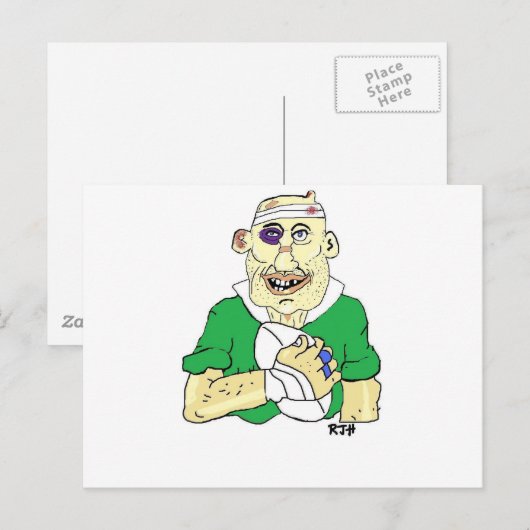 RUGBYSPELER BRIEFKAART (Voorkant / Achterkant)