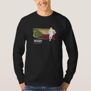 Rugbyspeler Comoren Vlag Sport Bal Rugby T-shirt