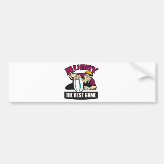 rugbyspeler die een rondje maakt voor een poging bumpersticker