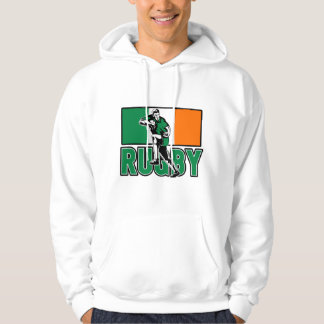 rugbyspeler die onder de vlag van ierland valt hoodie