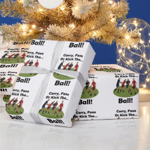 Rugbyspeler Draag Pas of Trap de Bal Feest Cadeaupapier