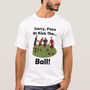 Rugbyspeler Draag Pas of Trap de Bal Feest T-shirt