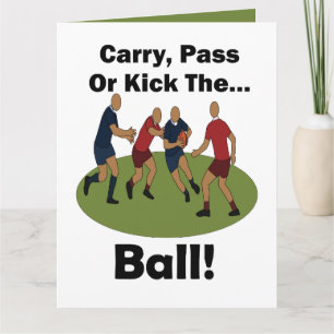 Rugbyspeler Draag Pas of Trap de Bal Kaart