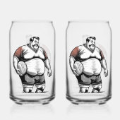Rugbyspeler Gedrukt 16oz Kan Bril Blikvorm Glas (Achterkant)