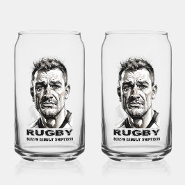 Rugbyspeler Gedrukt 16oz Kan Bril Blikvorm Glas