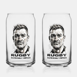 Rugbyspeler Gedrukt 16oz Kan Bril Blikvorm Glas