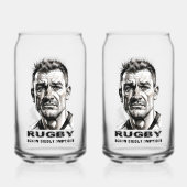 Rugbyspeler Gedrukt 16oz Kan Bril Blikvorm Glas (Achterkant)