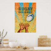 rugbyspeler pakt bal aan poster (Keuken)
