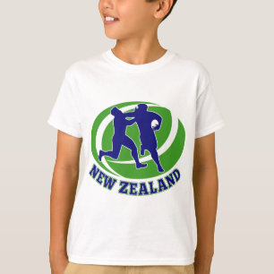 Rugbyspeler pakt nieuw-zeeland aan t-shirt