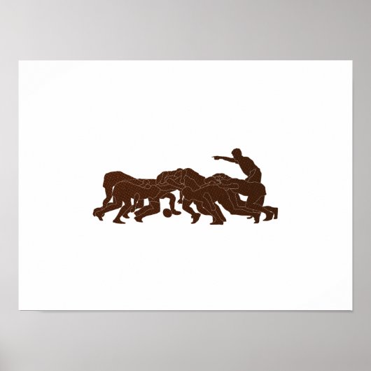 Rugbyspeler scrum metal textuur poster (Voorkant)