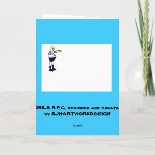 RUGBYSPELER VERJAARDAG KAART (Achterkant)