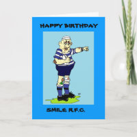 RUGBYSPELER VERJAARDAG KAART