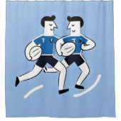 Rugbyspelers douchegordijn (Voorkant)