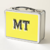 Rugbytas met monogram Geel voor terug naar school (Achterkant)