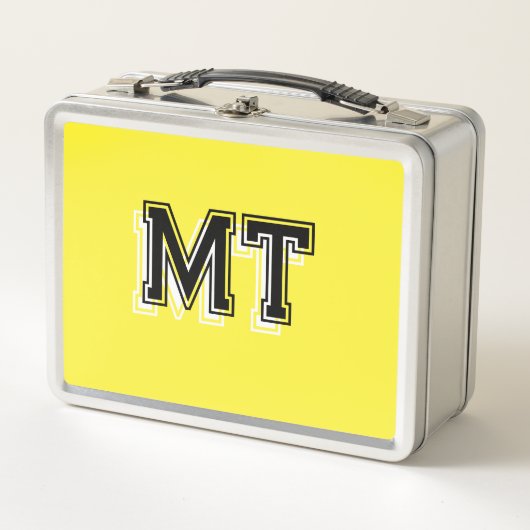 Rugbytas met monogram Geel voor terug naar school (Voorkant)