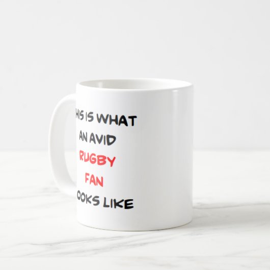 rugbyventilator, vloeiend koffiemok (Voorkant links)