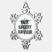 Rugchirurgie Tin Sneeuwvlok Ornament (Rechts)