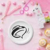 Rugdraaien bovenaan papieren bordje (Feest)