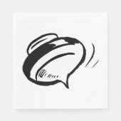 Rugdraaien bovenaan servet (Voorkant)