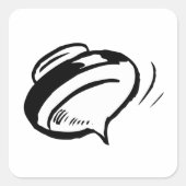 Rugdraaien bovenaan vierkante sticker (Voorkant)