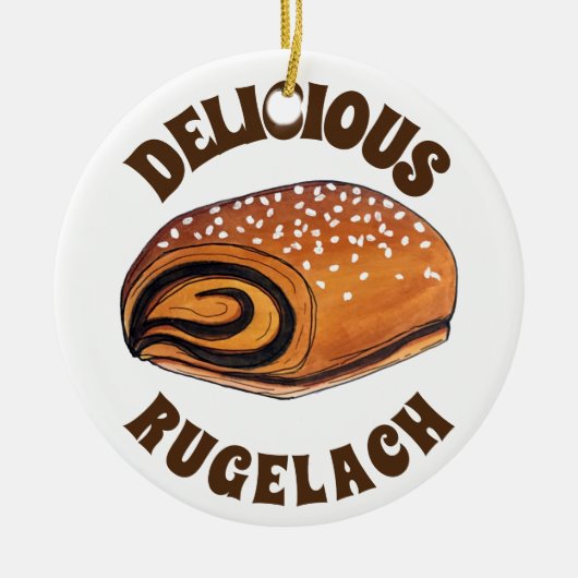 Rugelach Joodse Poolse crescent Roll Pastry Bakery Keramisch Ornament (Voorkant)