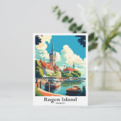 Rugen Island Duitsland Vintage Travel Illustratie Briefkaart (Staand voorkant)