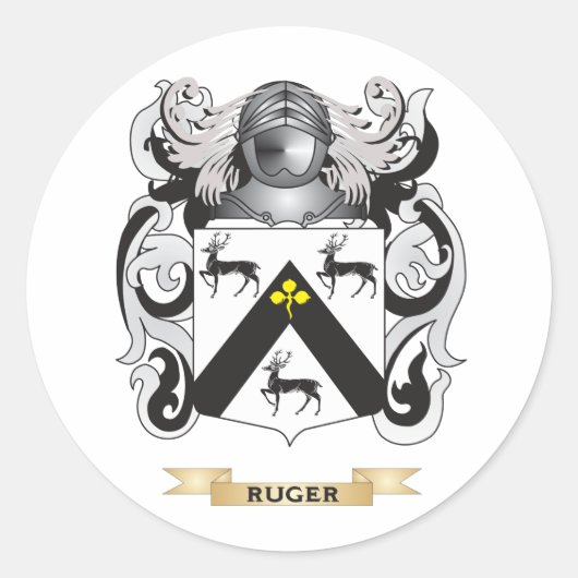 Ruger Wapen (Family Crest) Ronde Sticker (Voorkant)