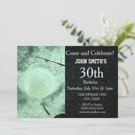 Rugged Adult Ice Vist Mannen op zaterdag Kaart (Staand voorkant)