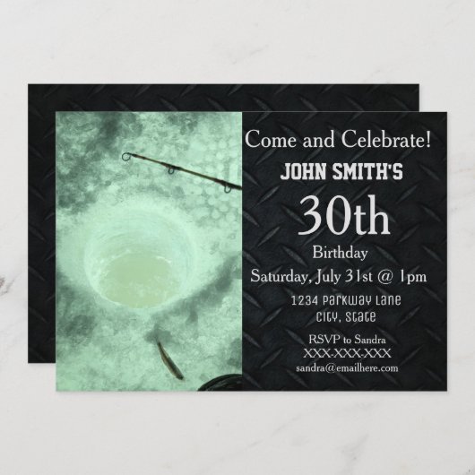 Rugged Adult Ice Vist Mannen op zaterdag Kaart (Voorkant / Achterkant)